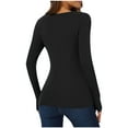 thumbnail image 5 of Wancir Long Sleeve Thermal Shirt for Women Light Fleece Tops Fall 2024 Crew Neck Casual Basic T-Shirts, 5 of 8