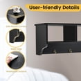 thumbnail image 7 of Spaco Wall Mount Cubby Organizer Hooks Entryway Storage Shelf-Black,, 7 of 7