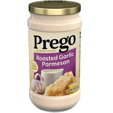2X - Prego Alfredo Pasta Sauce With Roasted Garlic And Parmesan Cheese, 14.5 Oz Jar