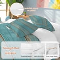 thumbnail image 2 of 3 Piece Teal Wood Grain Duvet Cover Set Queen Size, Microfiber Comforter/Quilt Cover with Corner Ties and 2 Pillowcases, Farmhouse Vintage Wooden Rustic All Season Soft Bedding with Zipper Closure, 2 of 8