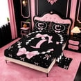 thumbnail image 2 of meiyoeat Pink Monogram Bowknot Bed Sheets For Kids,Girls Ribbon Bow Letter C Full Size Sheets Bowtie Lovers,4 Pieces, 2 of 6