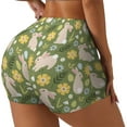 thumbnail image 2 of Sigee Happy Easter Print Women's High Waist Workout Shorts - Squat Proof, Tummy Control, Yoga and Gym Activewear-Small, 2 of 9