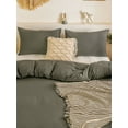 thumbnail image 3 of Dark Grey Bedding Sets King Grey Duvet Cover Set Solid Pattern Washed Microfiber, No Filling, 3 of 9