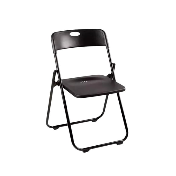 Set 12 Sillas Plegables Comedor 120kg Acero Reforzado Plástico Resistente Prácticas Color Negra.
