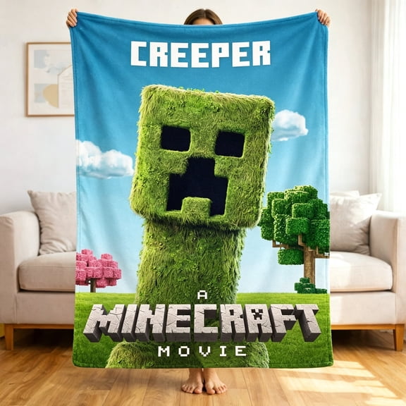Premium Custom Flannel Blanket Personalized Soft Cozy Throw Blanket All Season Washable For Sofa Couch Bed Gift Home Décor - Minecraft 12 60x80