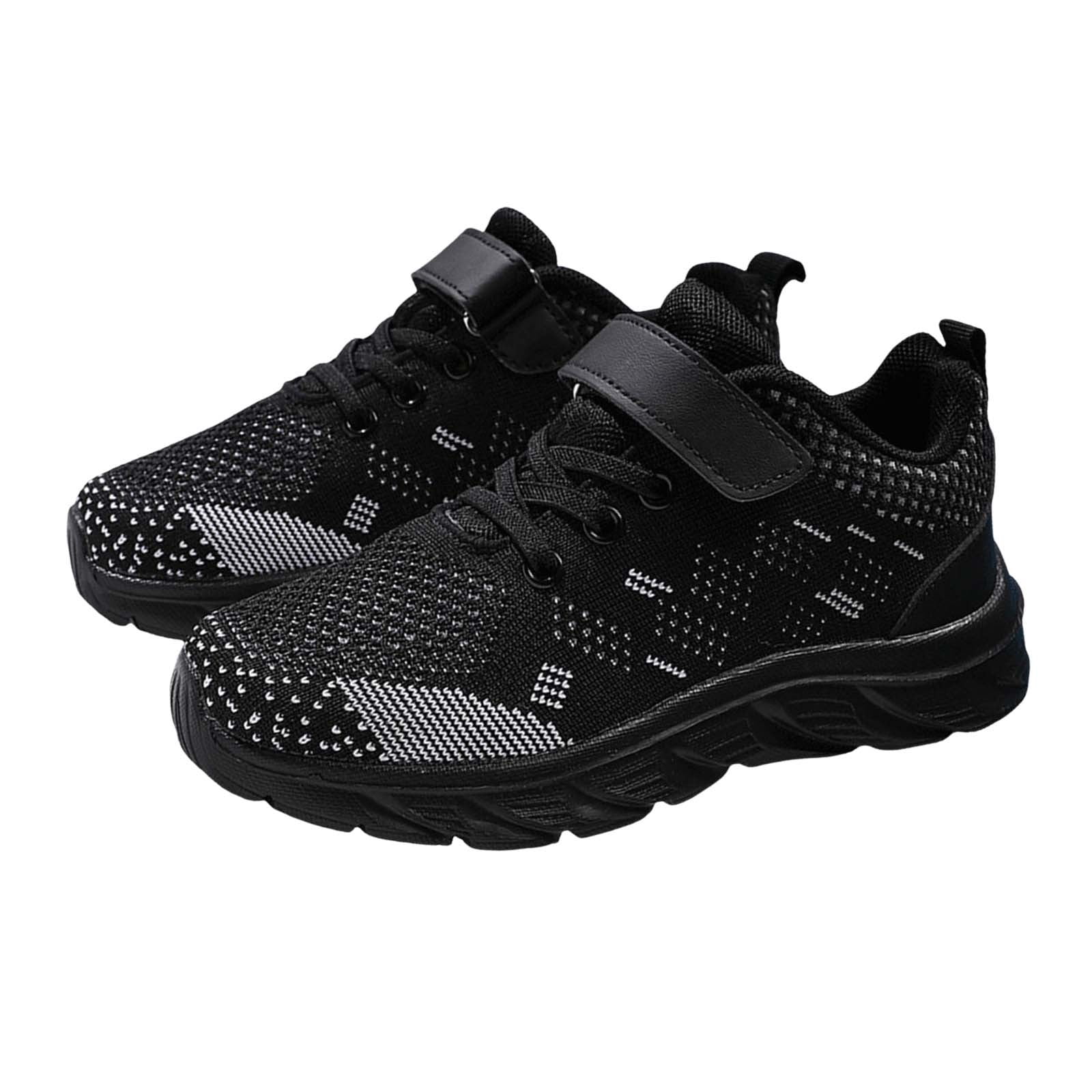 Toddler Shoes,Casual Woven Shoes Breathable Non Mesh Fashion Lightweight Flying Sneakers,Toddler Boy Shoe,35,Black