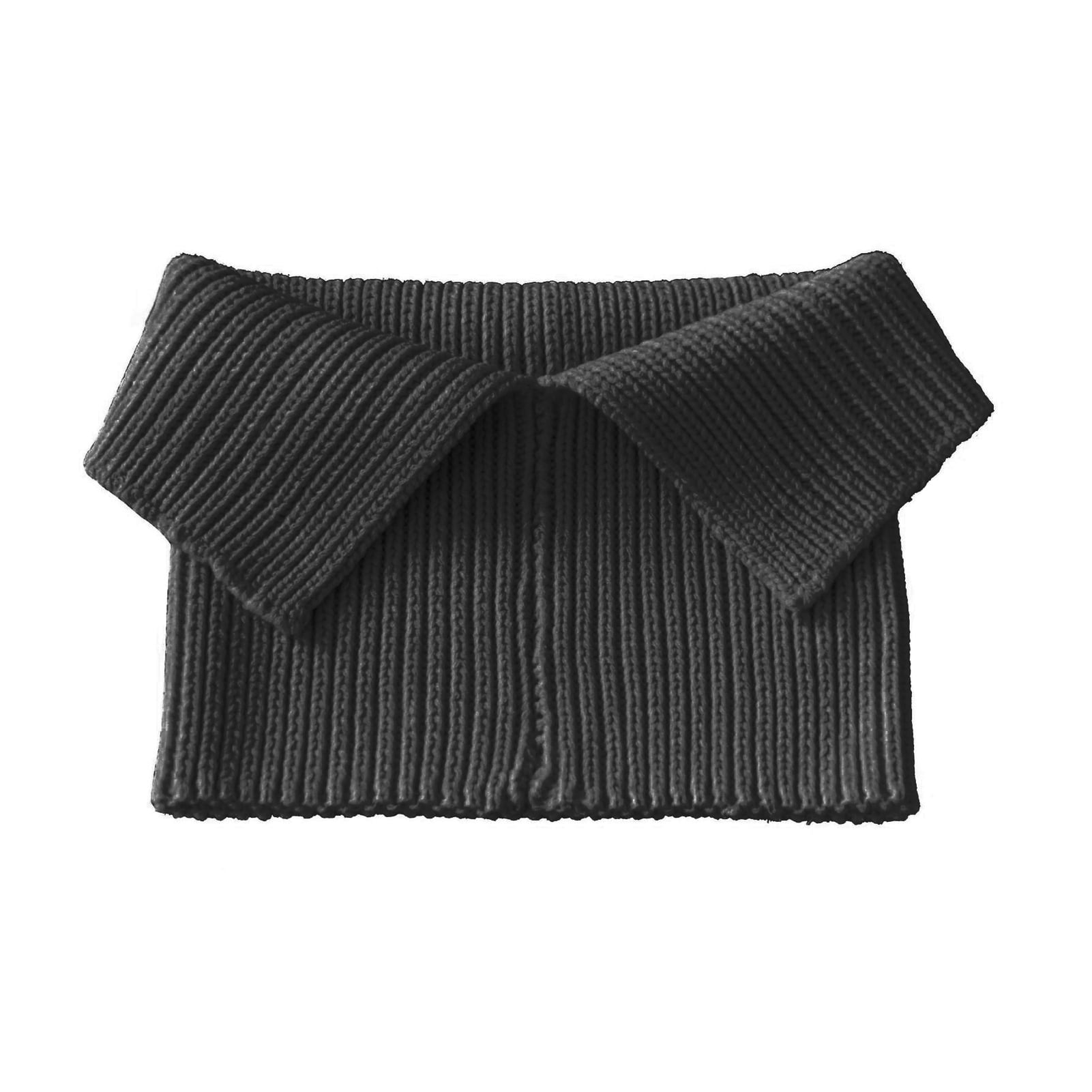 Winter Fleece Lined Knitted Neck Warmer Scarf, 2 or 1 Pack