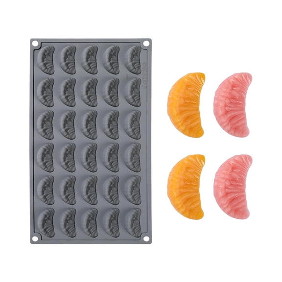 Aluhayos Baking Fruit Segment 1-Piece Gray Silicone Cake Mould Cavity Soft Tray for Home