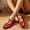 Red, variant on Women Flat Shoes, Closed Toe Breathable Strap Mesh Comfort Shoes Green Size 7