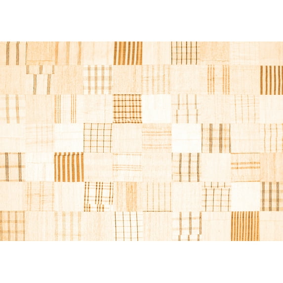 Ahgly Company Indoor Rectangle Solid Orange Modern Area Rugs, 6' x 9'