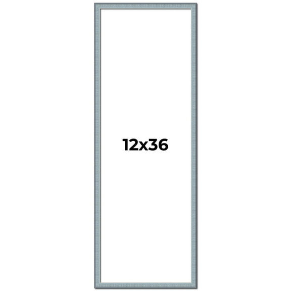 12x36 Frame Blue Scuffed Farm Board Solid Wood Picture Frame Width 0.75 Inches | Interior Depth 0.5