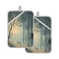 thumbnail image 7 of Yayeee Pot Holders Kitchen Heat Resistant with Pocket 7"x9.8" Cotton Oven Cooking Hot Pads, Retro Forest, 7 of 7