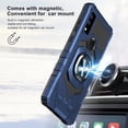 thumbnail image 6 of Compatible for AT&T Maestro 3 Case w/Tempered Glass Screen Protector [Military Grade] Ring Car Mount Kickstand Shockproof Hard Phone Case - Blue, 6 of 7