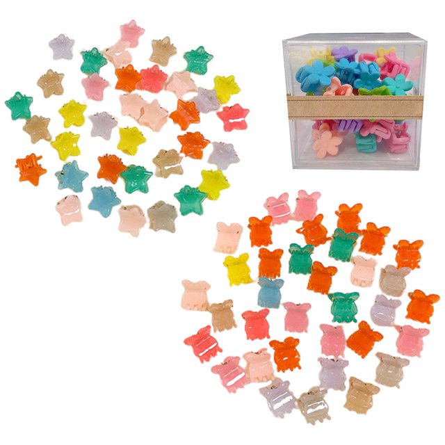 Pinces à Cheveux pour Enfants : 72 Pcs Pince à Mâchoire Décorative Mini pour Filles