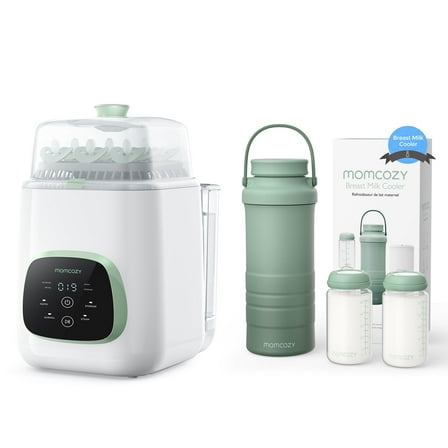 Momcozy KleanPal Pro Baby Bottle Washer, Sterilizer & Dryer Combo and Momcozy 22oz Portable Breast Milk Cooler