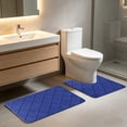 thumbnail image 4 of Vacemry Bathroom Toilet Rug Set 2-Piece, Non Slip U-Shape Latex Bath Mat, Absorbent Quick-Dry Floor Carpet, Velvet Fleece Bathroom Rugs For Toilet Shower Tub Washable Decor, 4 of 6
