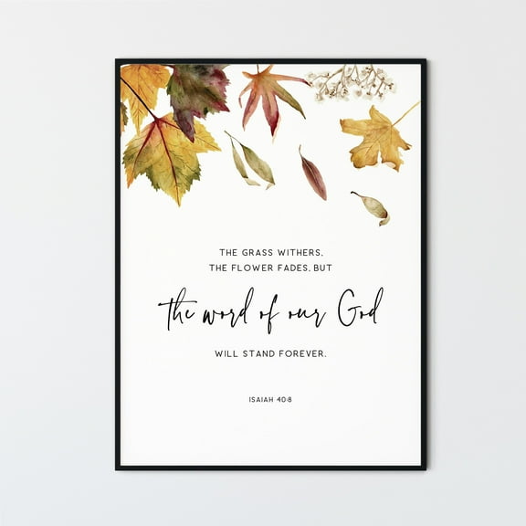 MSFCON Thanksgiving Bible Verse Fall Wall Art Autumn Leaves Scripture Poster Home Decor Print, The Word Of Our God