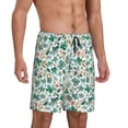 thumbnail image 2 of Balery Floral In Teal Pantalones cortos de pijama de punto de algodón para hombre con cinturilla y bolsillos-Medium, 2 of 6