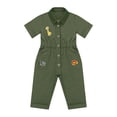 thumbnail image 4 of SiiRoh Infant Trailblazer Outfit Jungle Explorer Suit Zookeeper Jumpsuit Carnival Button Down Turndown Collar Overalls Army Green 4-5, 4 of 6
