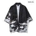 thumbnail image 5 of Qarigey Chaquetas Cárdigan Suelto Casual Hombres Camisa Dibujos animados Cómodo Abrigo Prendas de vestir Actividades al aire libre Fiestas Playa Viajes Camisetas Negro 2XL Qarigey  AP016890-04, 5 of 5