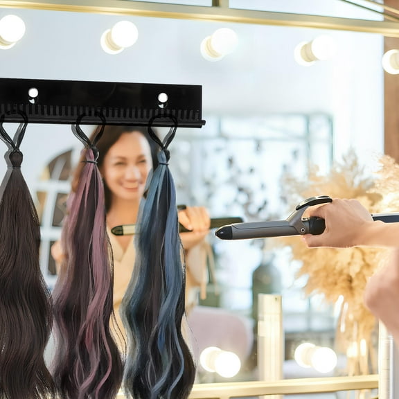 VORCOOL Hair Extension Holder Stand Acrylic Wall Mount Hanger Organizer for Storage Black