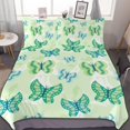 thumbnail image 1 of HAHDAXIA Butterfly Green Bedding Solid Comforter Set for All Seasons,3 Pieces(1 Comforter+2 Pillowcases),Soft Microfiber Bedding Set Twin(86"x70"), 1 of 7