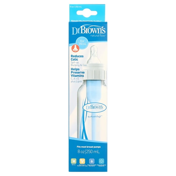 ***Discontinued***Dr. Brown’s Natural Flow Anti-Colic Baby Bottle, Level 1 Slow Flow Nipple, 4oz, 1 Pack, 0m