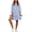 Blue, variant on Women's 2026 Spring Summer Plaid Shirt Dress 3/4 Puff Sleeve Button Down Loose Casual Midi Dress with Pockets