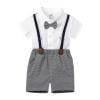 

Gift Set Kids Toddler Baby Boys Bowtie Gentleman Shirt Suit Plaid Suspender Shorts Outfids 2PCS Set Clothes Winter Apparel