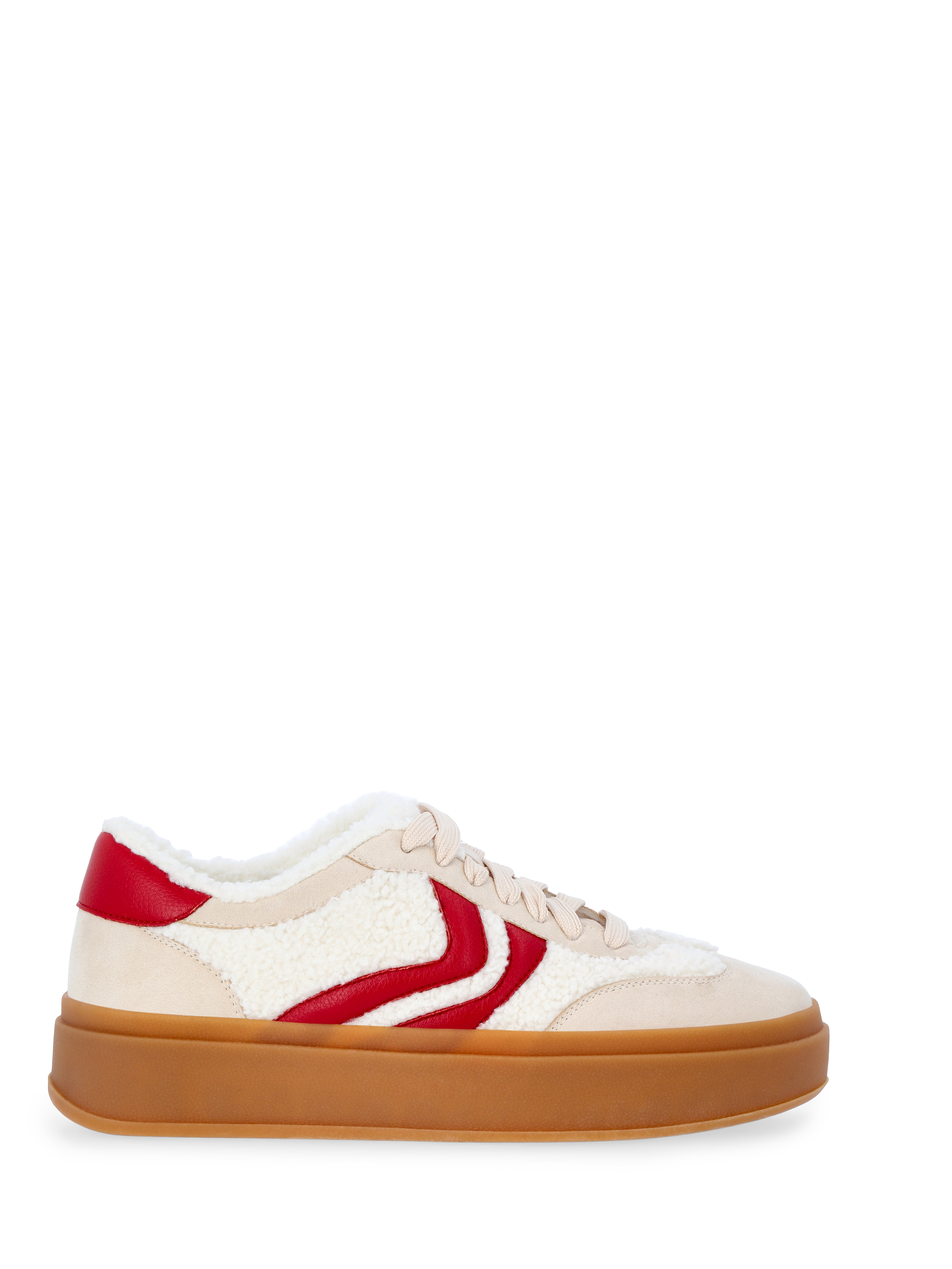 Madden NYC Women's Faux Shearling Platform Sneakers