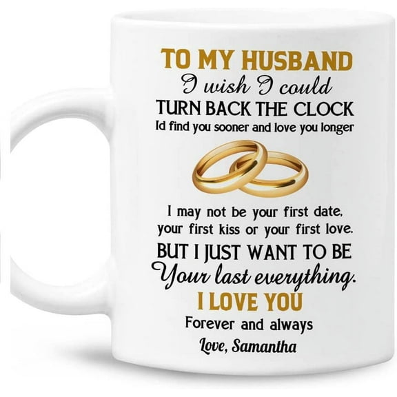 Personalized To My Husband Coffee Mug Cup 11oz 15oz Custom Name Birthday Wedding Anniversary Happy Valentines Day Romantic Gifts For Him Husband Hubby Gag Gift From Wife Wifey Her