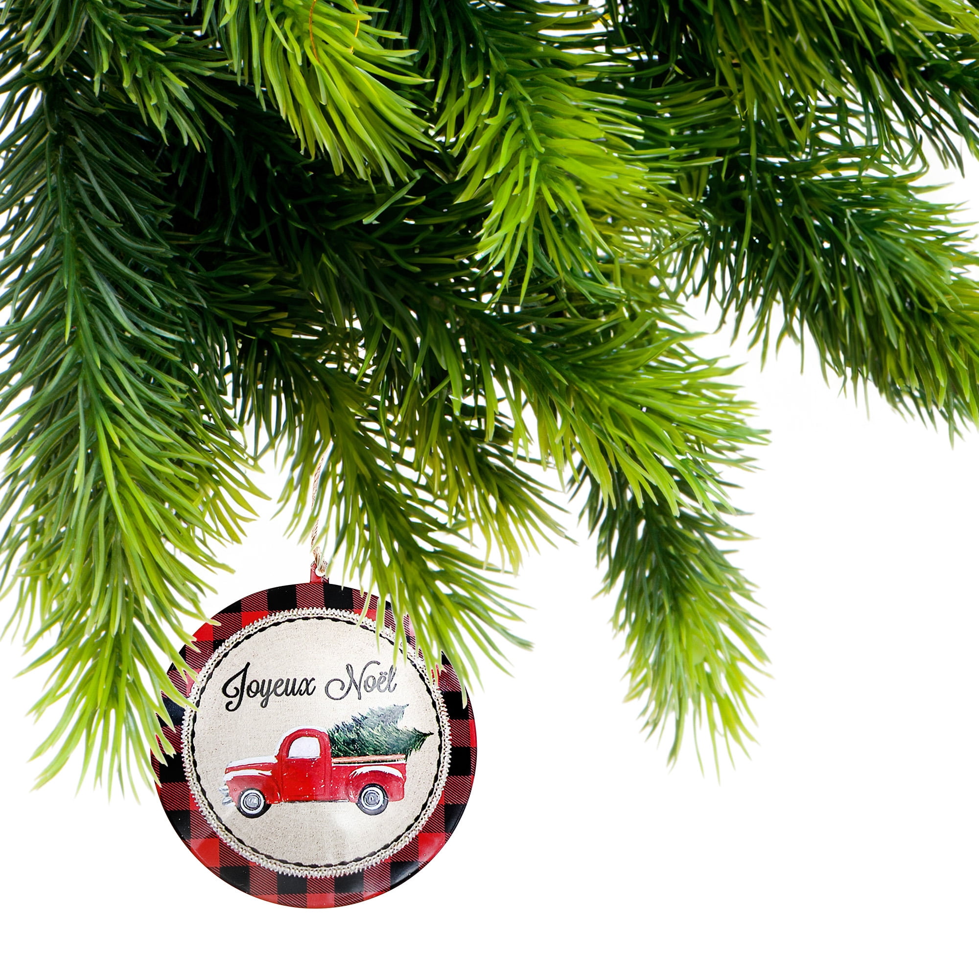 Flat Tin Ornament (Truck - Joyeux Noel) - Set of 5