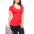 thumbnail image 4 of Short Sleeve Plain V-Neck T-shirts Cotton/Spandex Junior Size (S-3X), 4 of 5