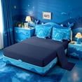 thumbnail image 3 of meiyoeat Cute Shark Monogram A 7-Piece Twin Bedding For Boys,Ocean Theme Bedding Comforter Set,Navy Blue Reversible, 3 of 7