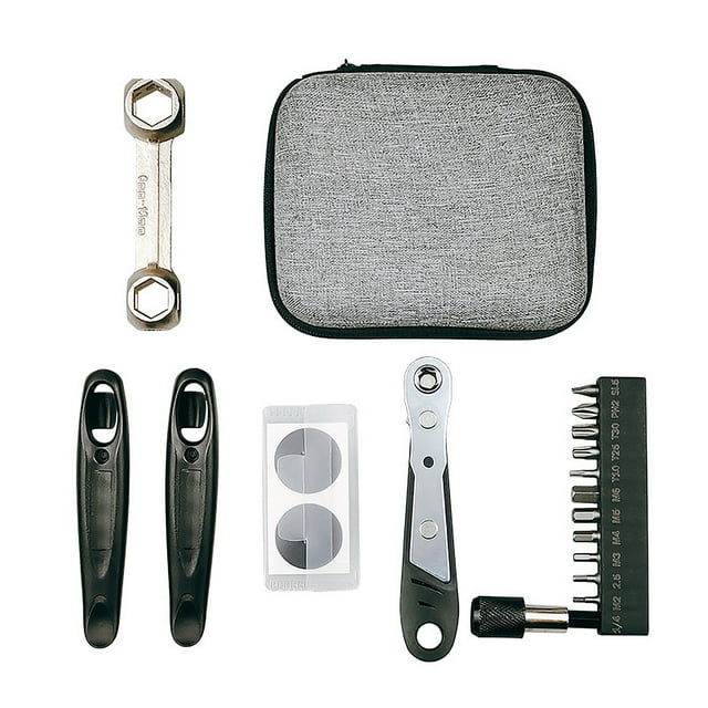 BIKERSAY Portable Multi-Function Bicycle Tool Kit with Ratchet Wrench, Chain Breaker, Tire Levers, and CO2 Inflator - Essential Bike Maintenance Set for On-the-Go Repairs (Model BT079S)