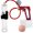 Red + Gauge, variant on LeLuv® Premium Maxi Penis Pump w/ Red Handle, Silicone Hose | Donut | 9" x 2.00" Vibrating Cylinder