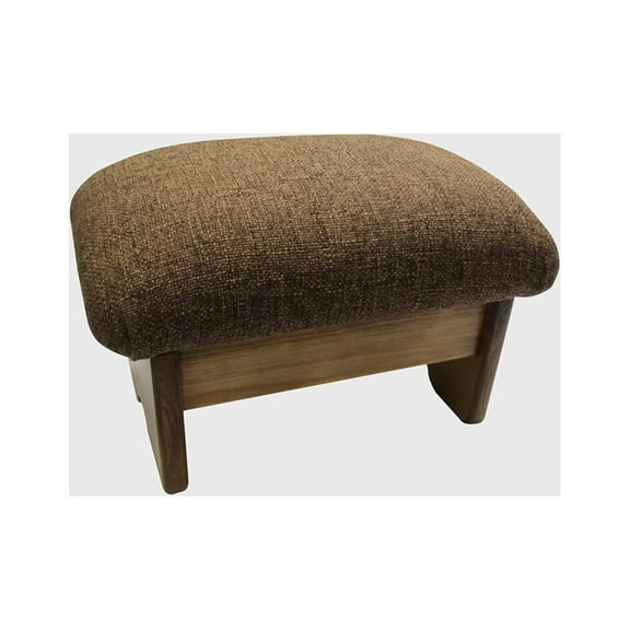 Padded Foot Stool - Various Fabrics and Stains (Made in The USA) (Cocoa Brown, Maple Stain, 12" Tall)