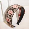 Leiity Bohemian hair band embroidery retro ethnic style belt teeth slip headband hair clip