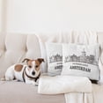 thumbnail image 4 of Ambesonne Amsterdam Throw Pillow Cover 2 Pack, Netherlands City Skyline, 24", Dark Taupe White, 4 of 7
