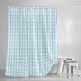 thumbnail image 3 of Shower Curtains for Bathroom, Aqua Blue Green Waterproof Fabric Shower Curtain, Checkered Plaid Gingham Lattice Trellis Decorative Bathroom Curtain for Bathtub, 36"x72", No Hooks Included, 3 of 9