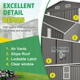 thumbnail image 5 of 10x12 FT Outdoor Storage Shed, Garden Tool Shed with Lockable Door, Air Vent and Two Windows, All-Weather Metal Shelter for Garden Patio Lawn Poolside, Gray, 5 of 8