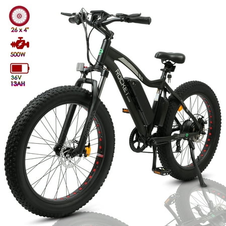 Ecotric 26 In. Fat Tire Electric Bicycle Powerful 500 W Motor 36 V/12.5 Ah Removable Lithium Battery Beach Snow Shock Absorption Mountain