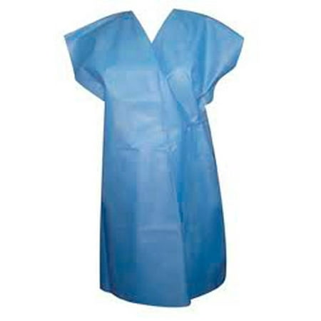 Medint Light Blue Disposable Poly Gown With Ties (Pack of 10 Gowns)