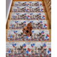thumbnail image 2 of Independence Day Dog Cat Stair Tread Non Slip for Steps Red Blue American Flag Firework Balloon Floral Wood 10 Pcs Reusable Adhesive Stair Runner Mats for Home Carpet Tread Rugs for Staircase 8x30 In, 2 of 7