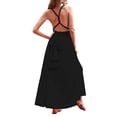 thumbnail image 2 of Warop Women's Backless Halter Neck Maxi Dress Sleeveless Tie Flowy Beach Vacation Dress Summer Trendy Solid Color Clothes, 2 of 9