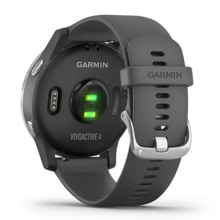 Garmin vívoactive® 4 Silver Stainless Steel Bezel with Shadow Gray Case and Silicone Band