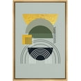 thumbnail image 3 of PixonSign Framed Canvas Print Wall Art Geometric Gold and Green Semi Circles Abstract Shapes Illustrations Modern Art Chic Colorful Green Dark for Living Room, Bedroom, Office - 16"x24" Natural, 3 of 5