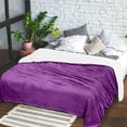 thumbnail image 6 of Homieway Dark Purple Sherpa Blankets, Twin Size Fleece Throw Blankets, Soft and Fuzzy Blanket for, Sofa, Couch, Camping and Travel, 60" x 80", 6 of 6