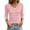 Pink, variant on ShomPort Women's Tee Shirts Striped Casual Layer Tops 3/4 Sleeve Fitted Dressy V Neck Going Out Tops Summer Fall