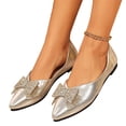 thumbnail image 2 of Domzle Flats for Women Pointed Toe Fashion Wedding Shoes Work Casual Slip-On Dress Shoes Women Comfortable Dressy Flat Gold, 2 of 8